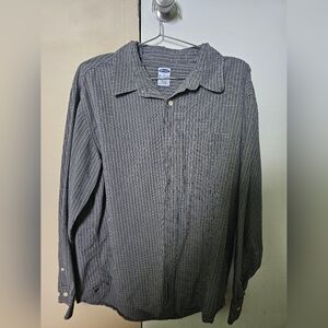 Vintage Old Navy Button Down Shirt - Size L Brown Plaid 100% Cotton